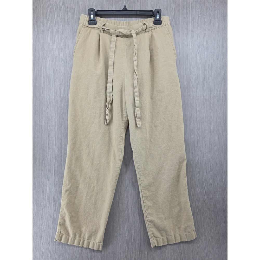 Love Tree Linen Blend Cropped High Rise Pants Resort Vacation Womens L